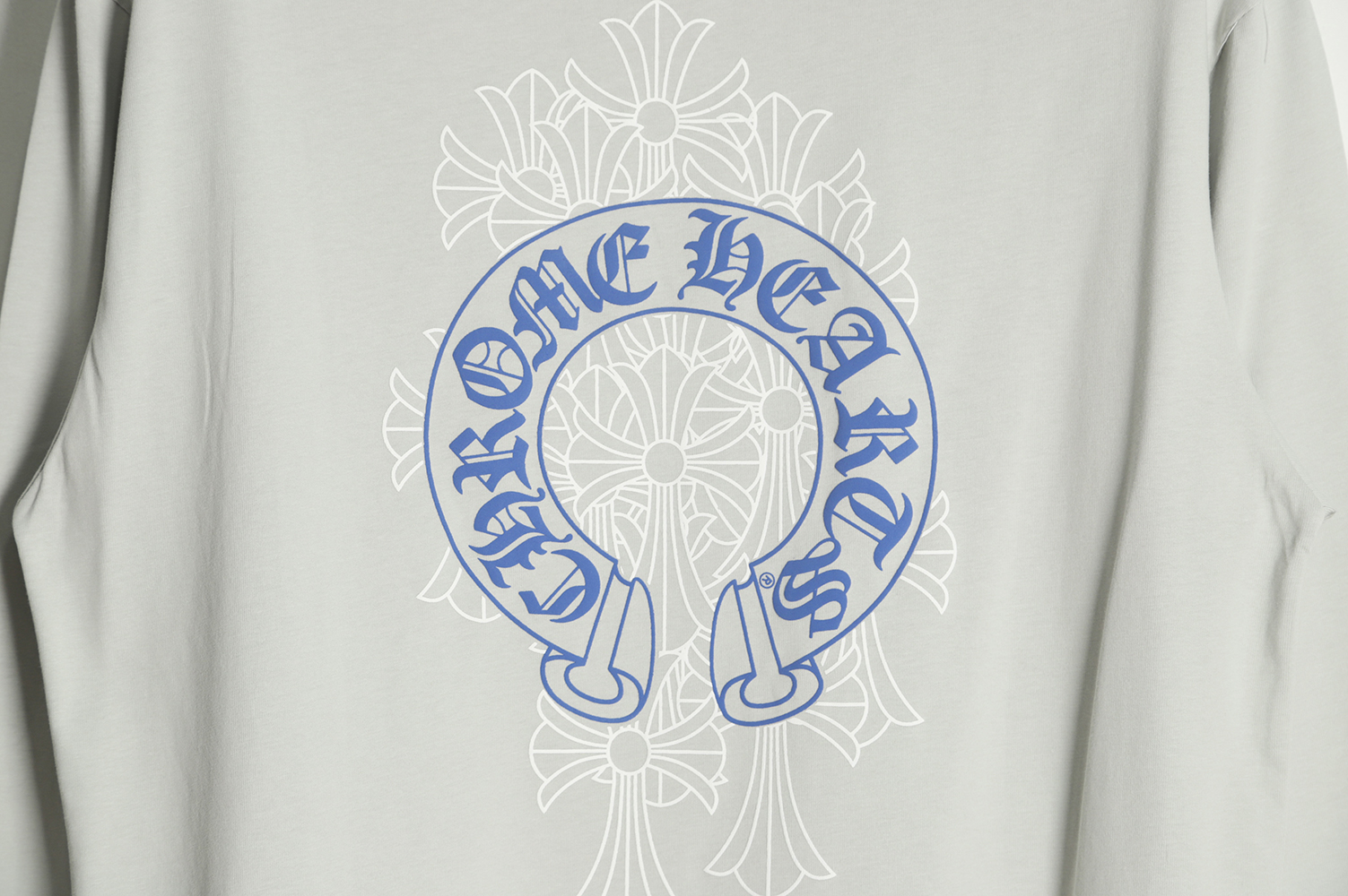 Chrome Hearts Back Full-Printed Horseshoe Long Sleeve T-Shirt