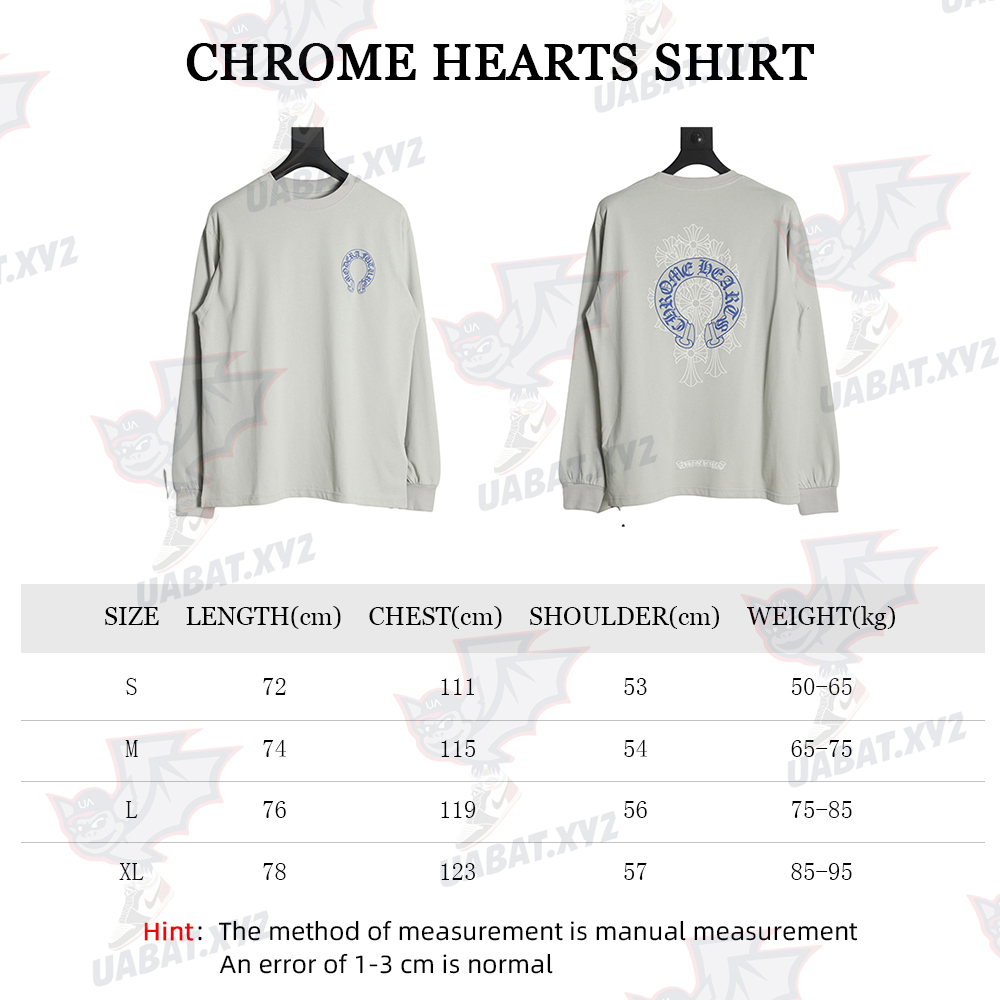 Chrome Hearts Back Full-Printed Horseshoe Long Sleeve T-Shirt