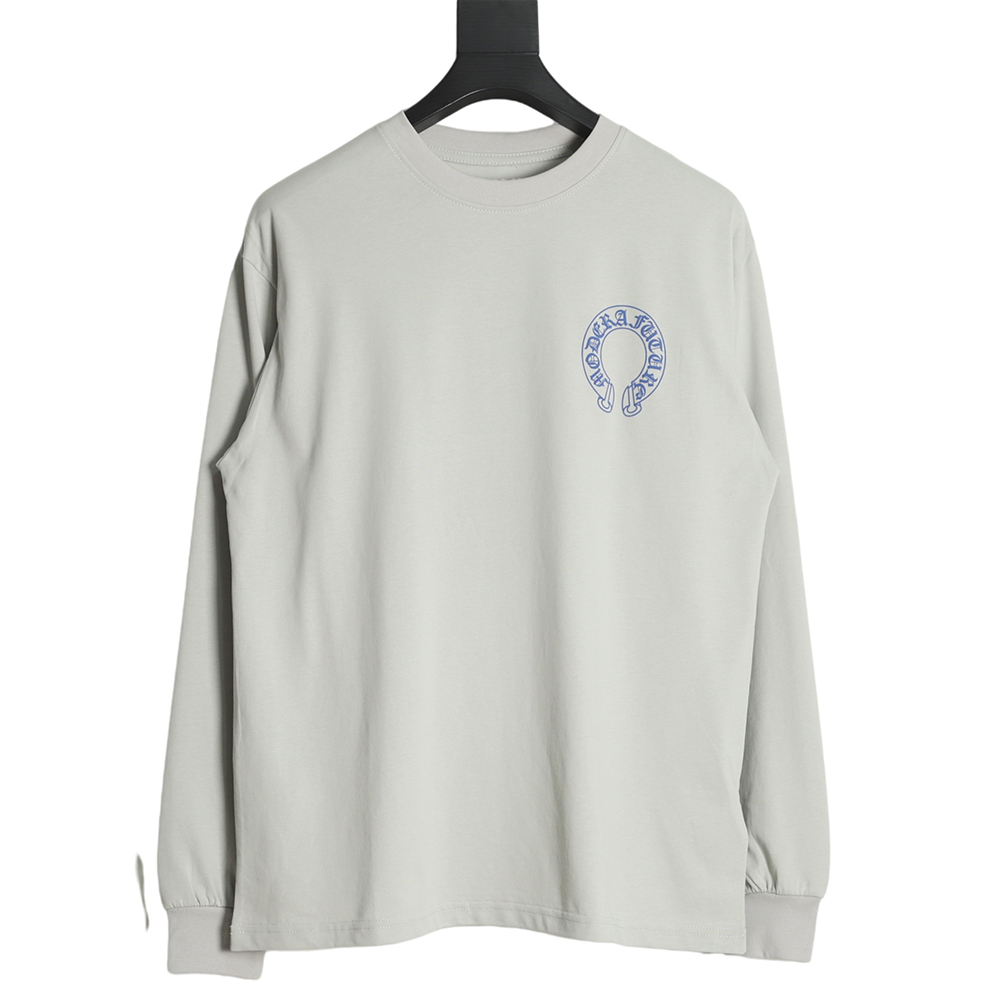 Chrome Hearts Back Full-Printed Horseshoe Long Sleeve T-Shirt