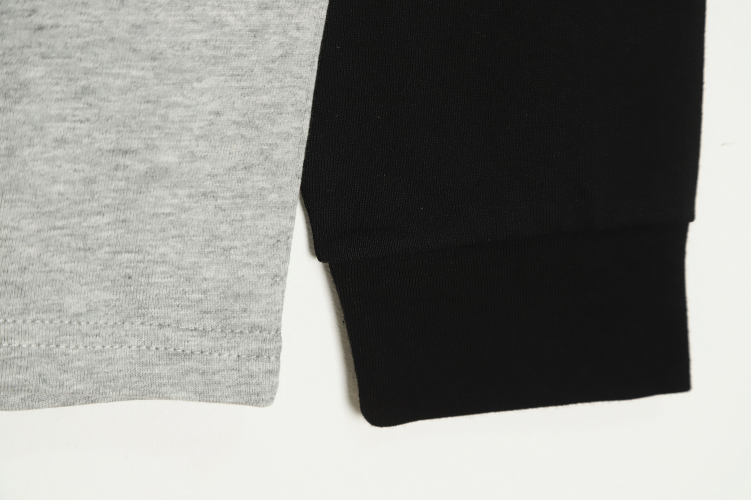 Chrome Hearts Grey-Black Paneled Cross Long Sleeve T-Shirt