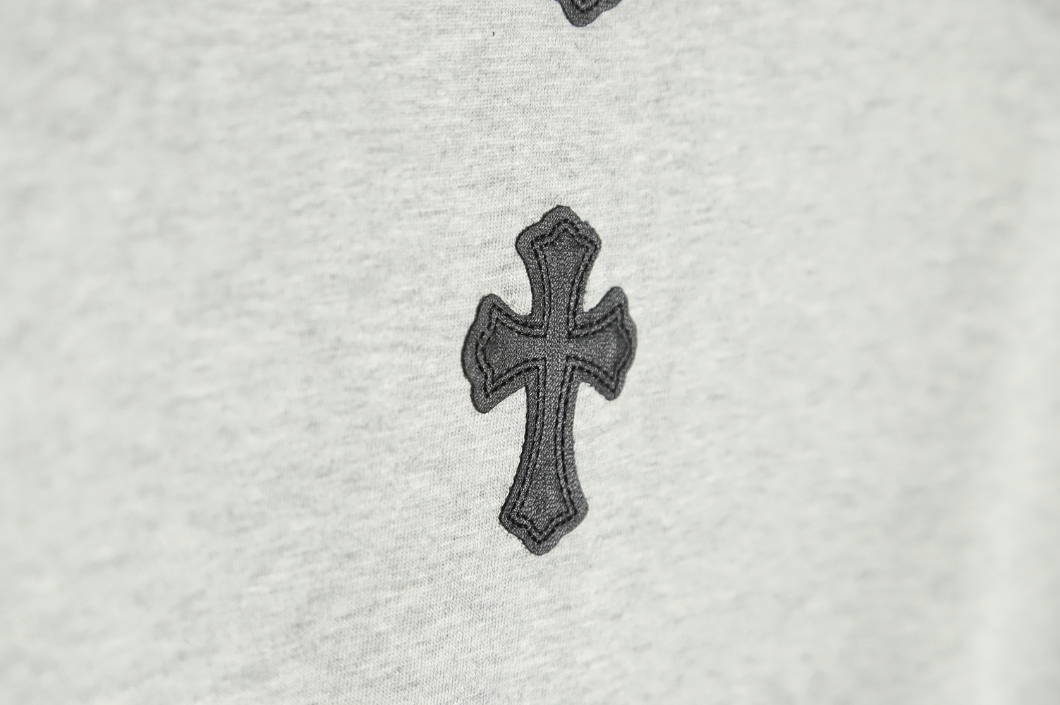 Chrome Hearts Grey-Black Paneled Cross Long Sleeve T-Shirt