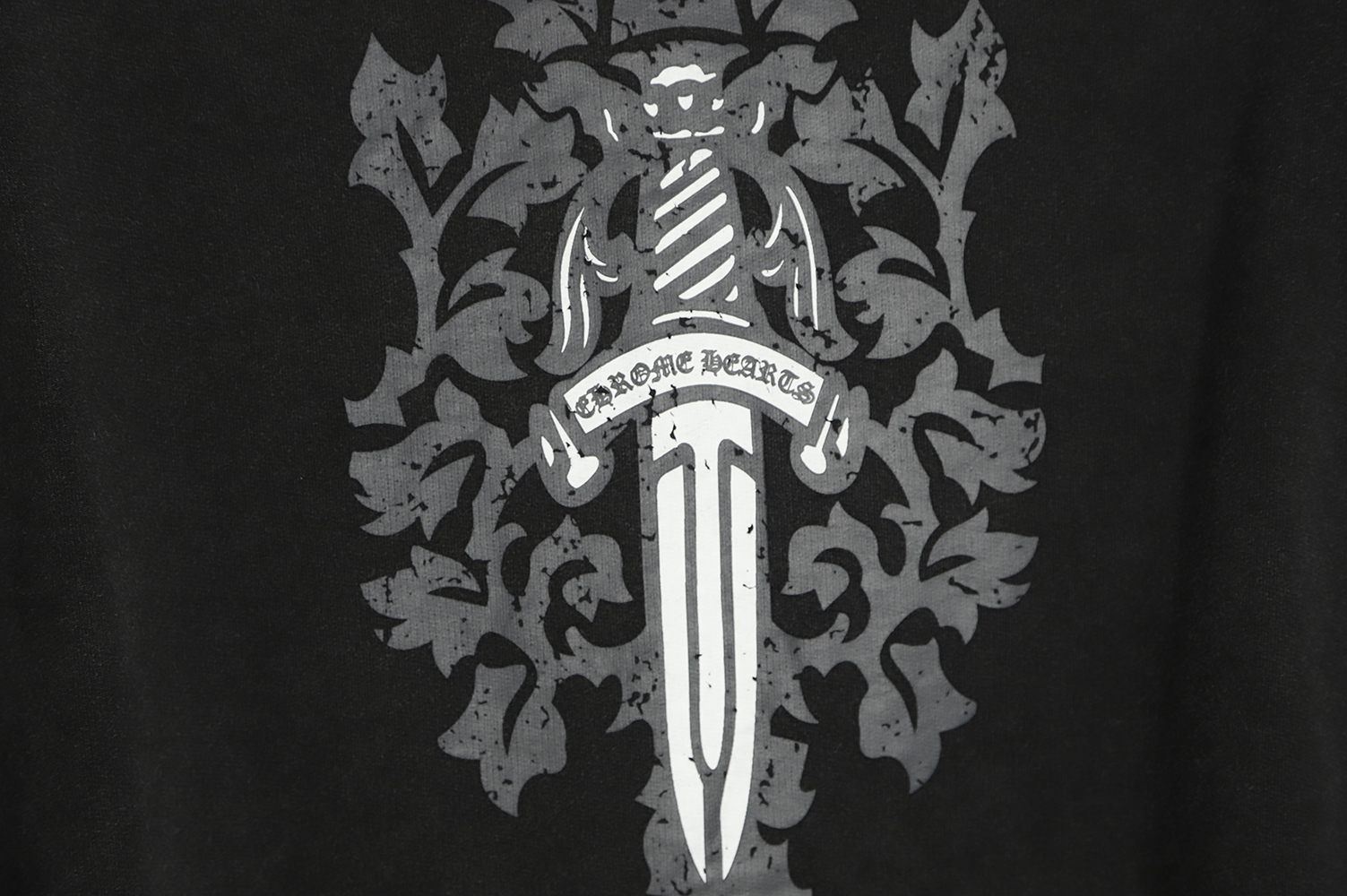 chrome hearts sword shadow print hoodie