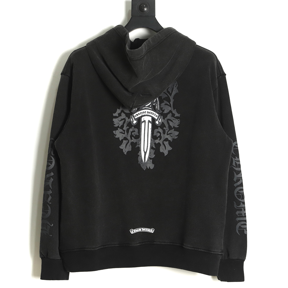chrome hearts sword shadow print hoodie