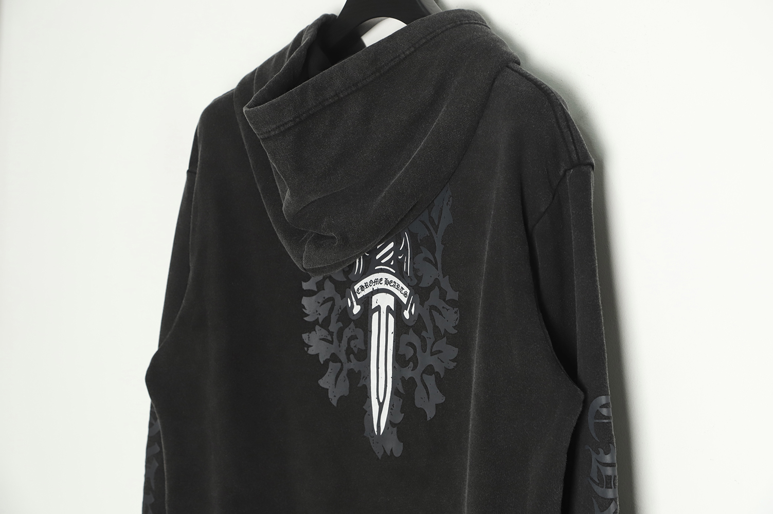chrome hearts sword shadow print hoodie
