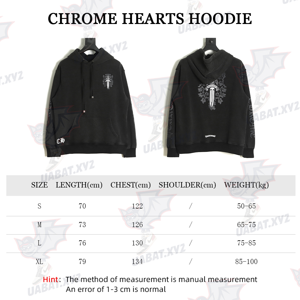 chrome hearts sword shadow print hoodie