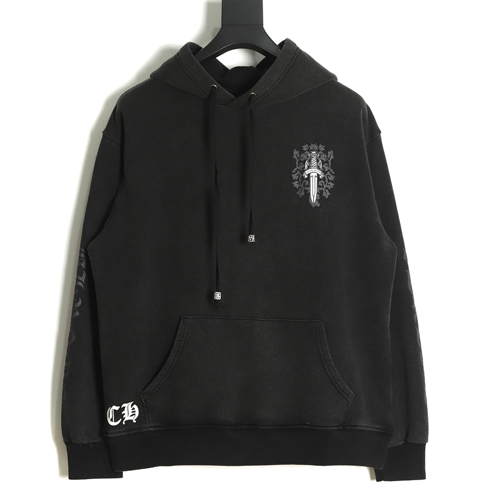 chrome hearts sword shadow print hoodie