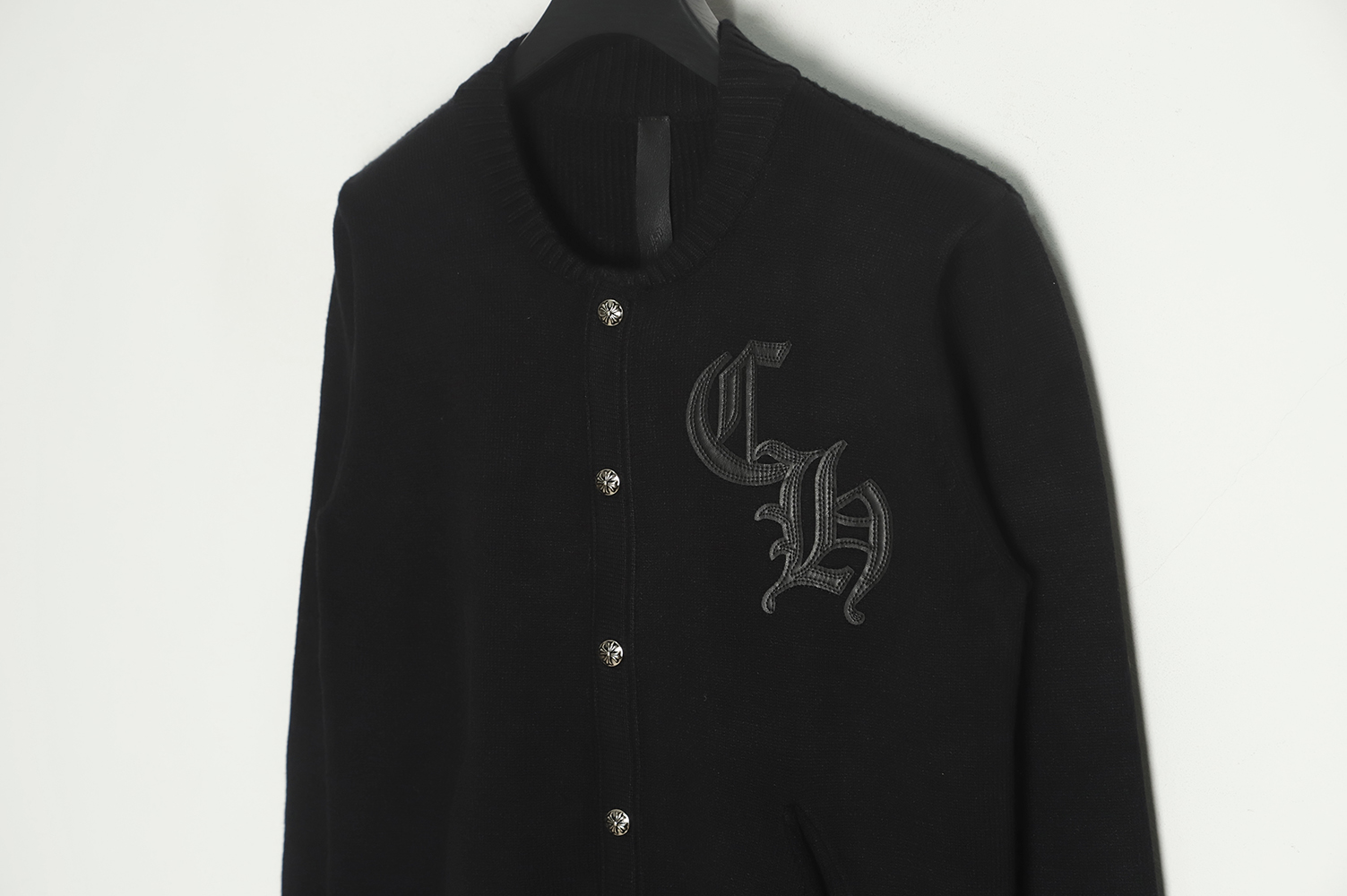 Chrome Hearts 20FW Knit Cardigan with Leather Label on Chest TSK1