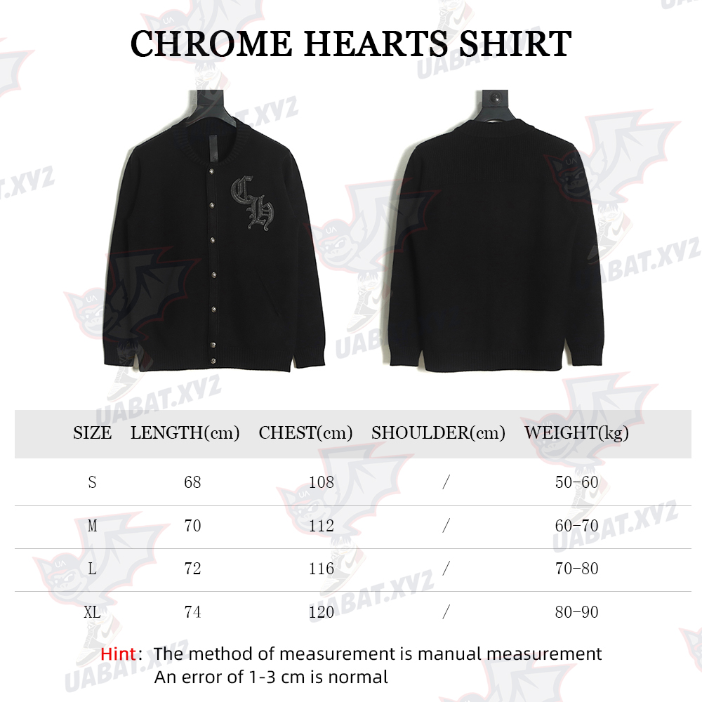 Chrome Hearts 20FW Knit Cardigan with Leather Label on Chest TSK1