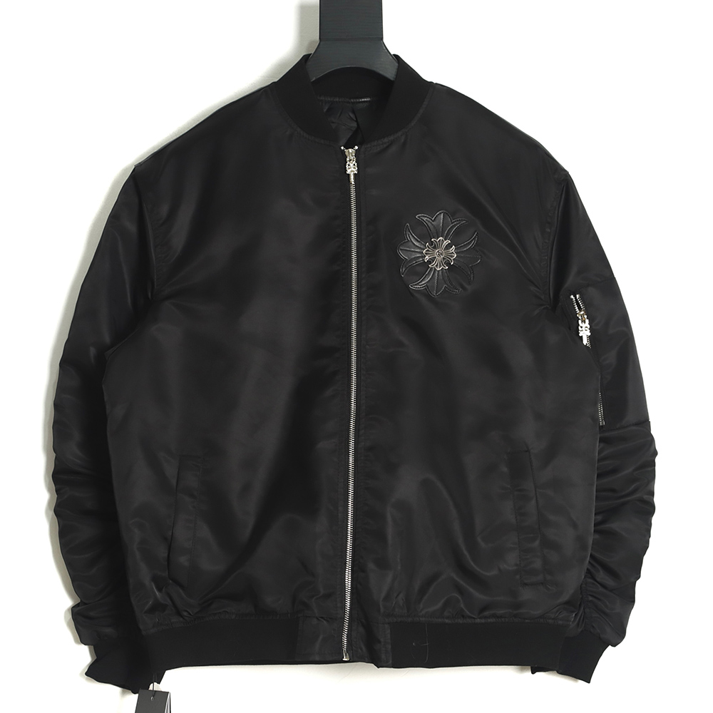 Chrome Hearts Cross Veneer Small Padded Baseball Jacket,chorme Hearts