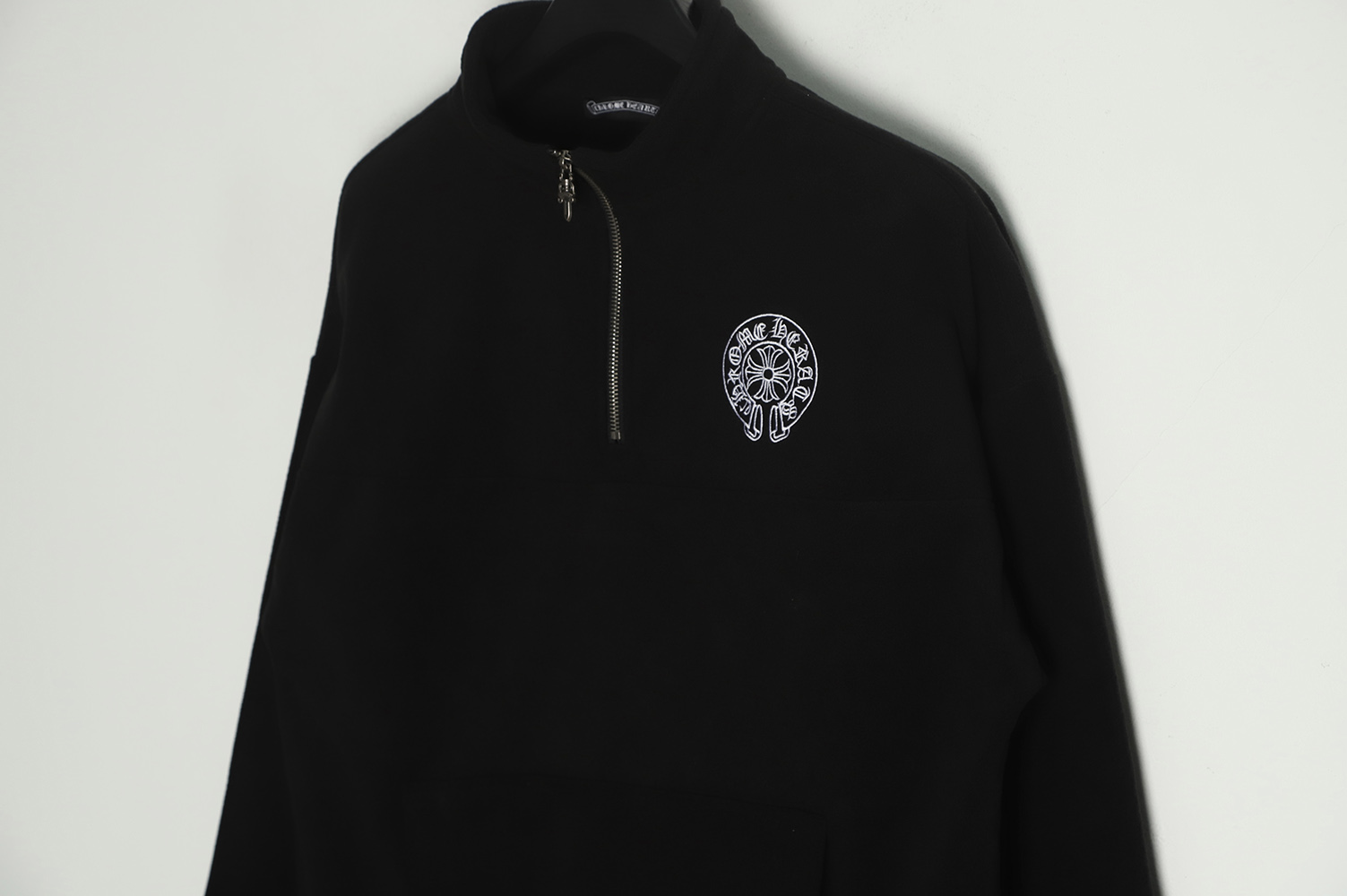 Chrome Hearts Horseshoe Embroidered Half-Zip Fleece Jacket