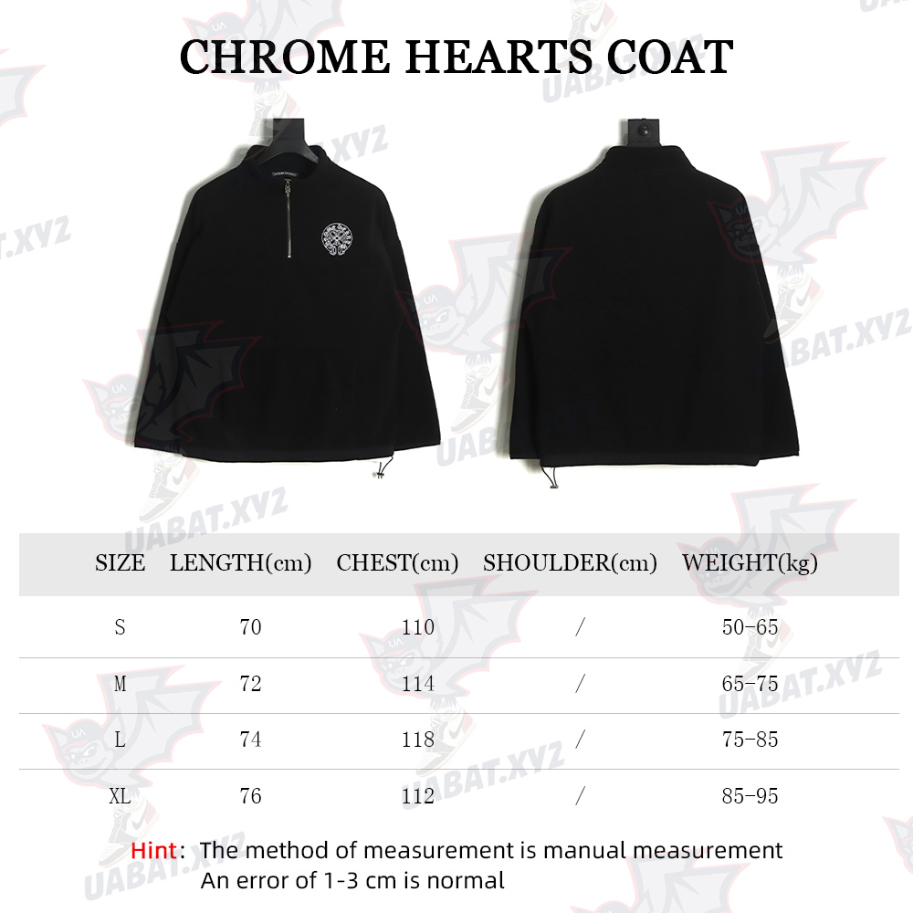 Chrome Hearts Horseshoe Embroidered Half-Zip Fleece Jacket