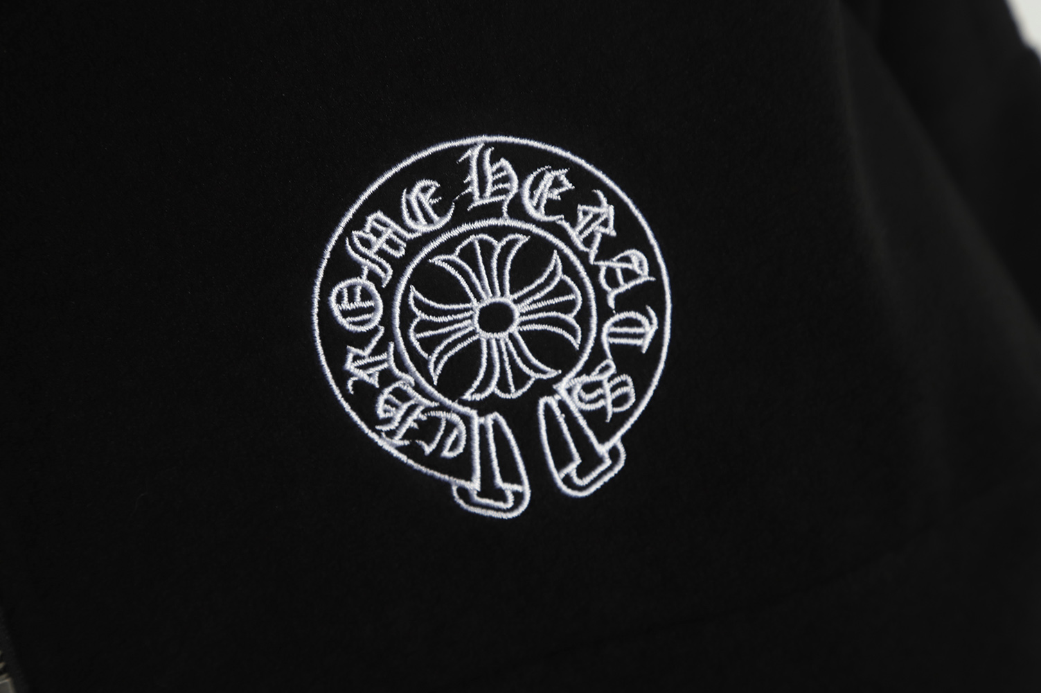 Chrome Hearts Horseshoe Embroidered Half-Zip Fleece Jacket