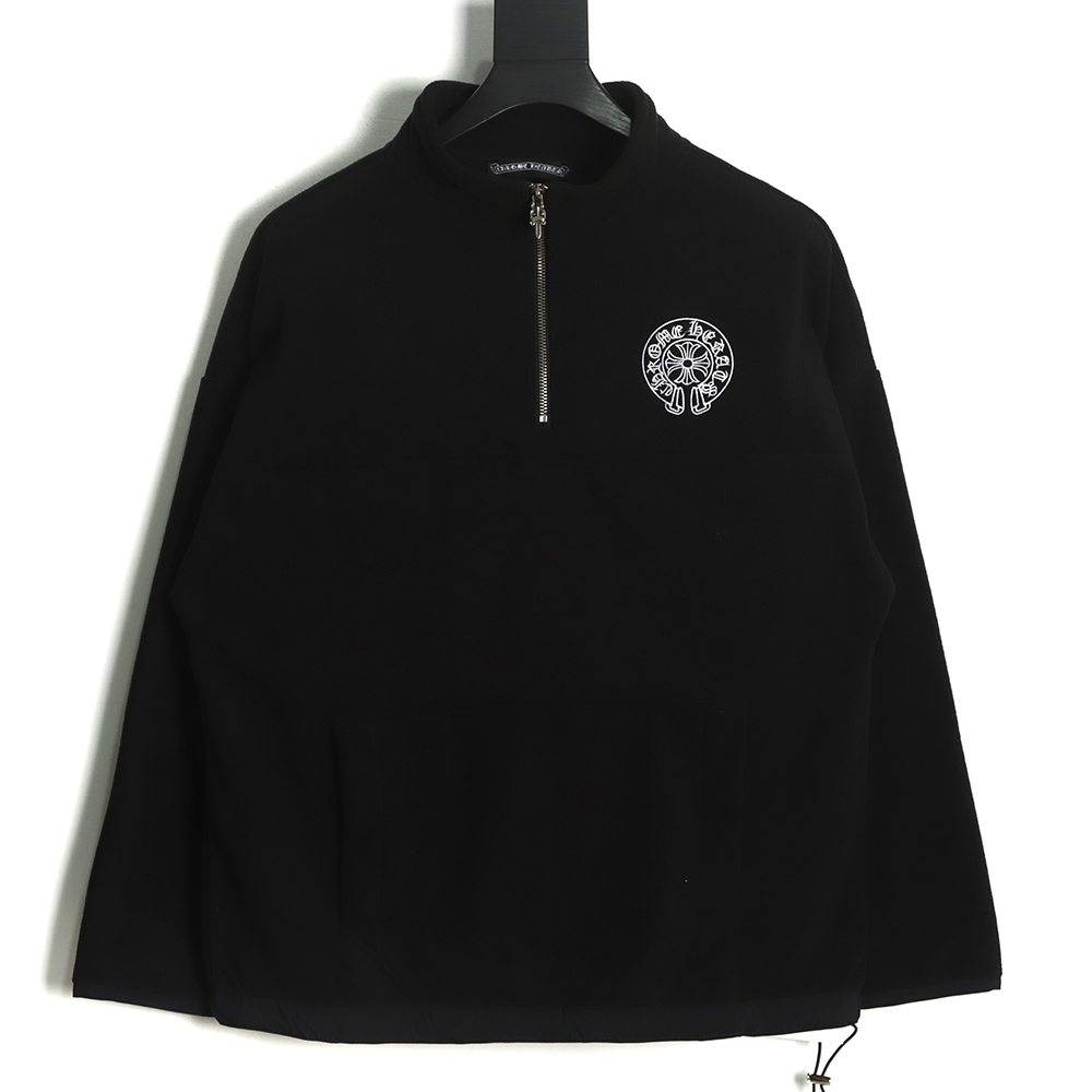 Chrome Hearts Horseshoe Embroidered Half-Zip Fleece Jacket