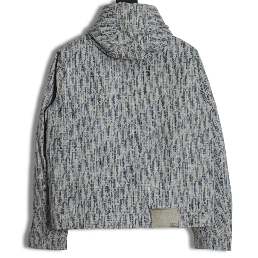 Dior 22FW full printed jacquard LOGO hooded down jacket