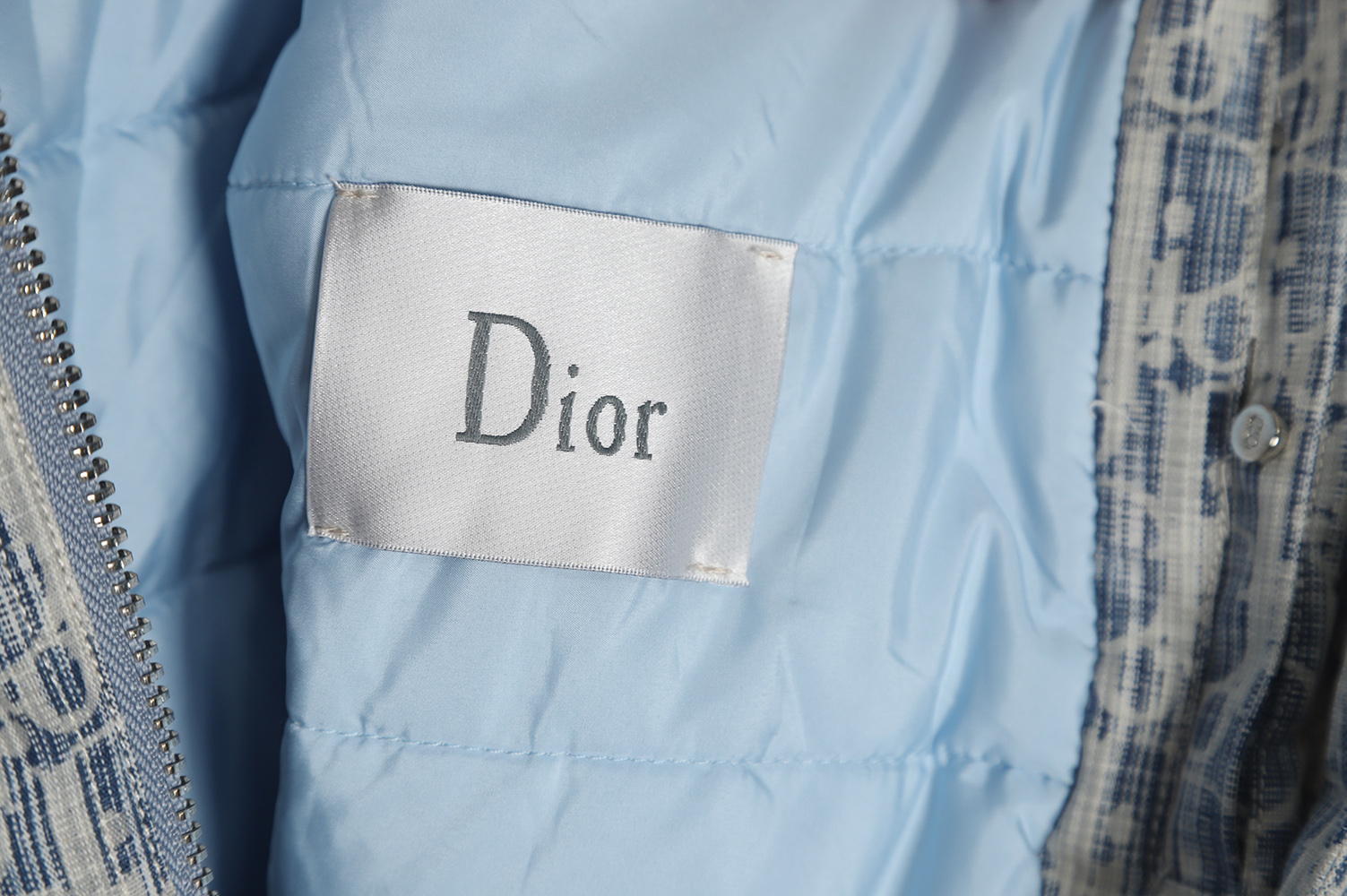 Dior 22FW full printed jacquard LOGO hooded down jacket