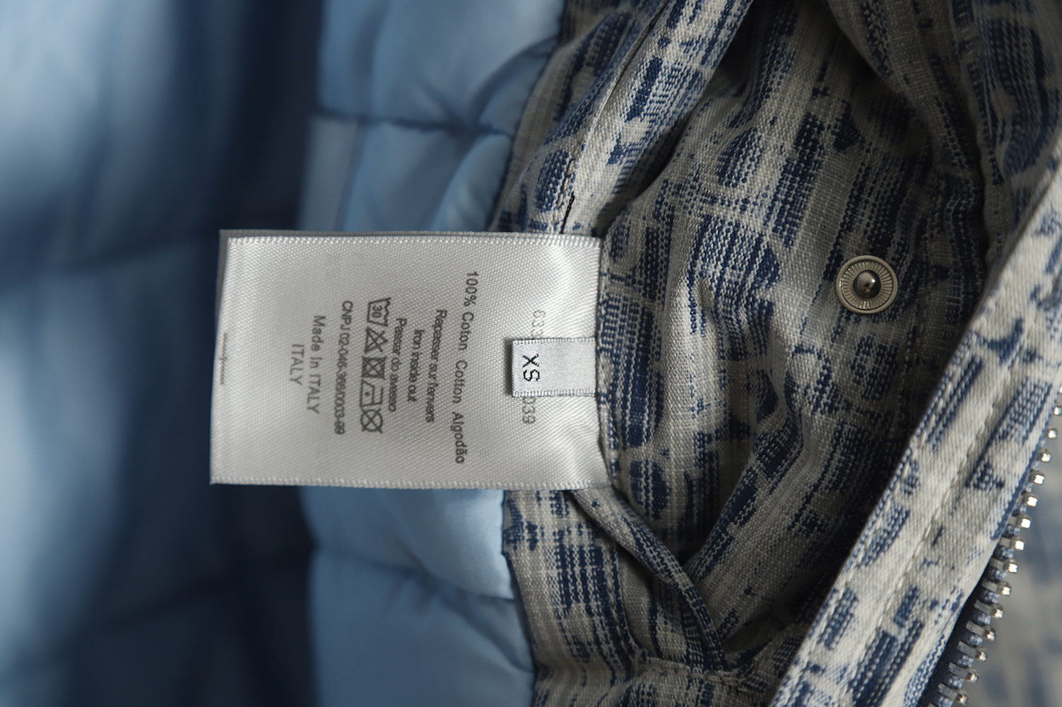 Dior 22FW full printed jacquard LOGO hooded down jacket