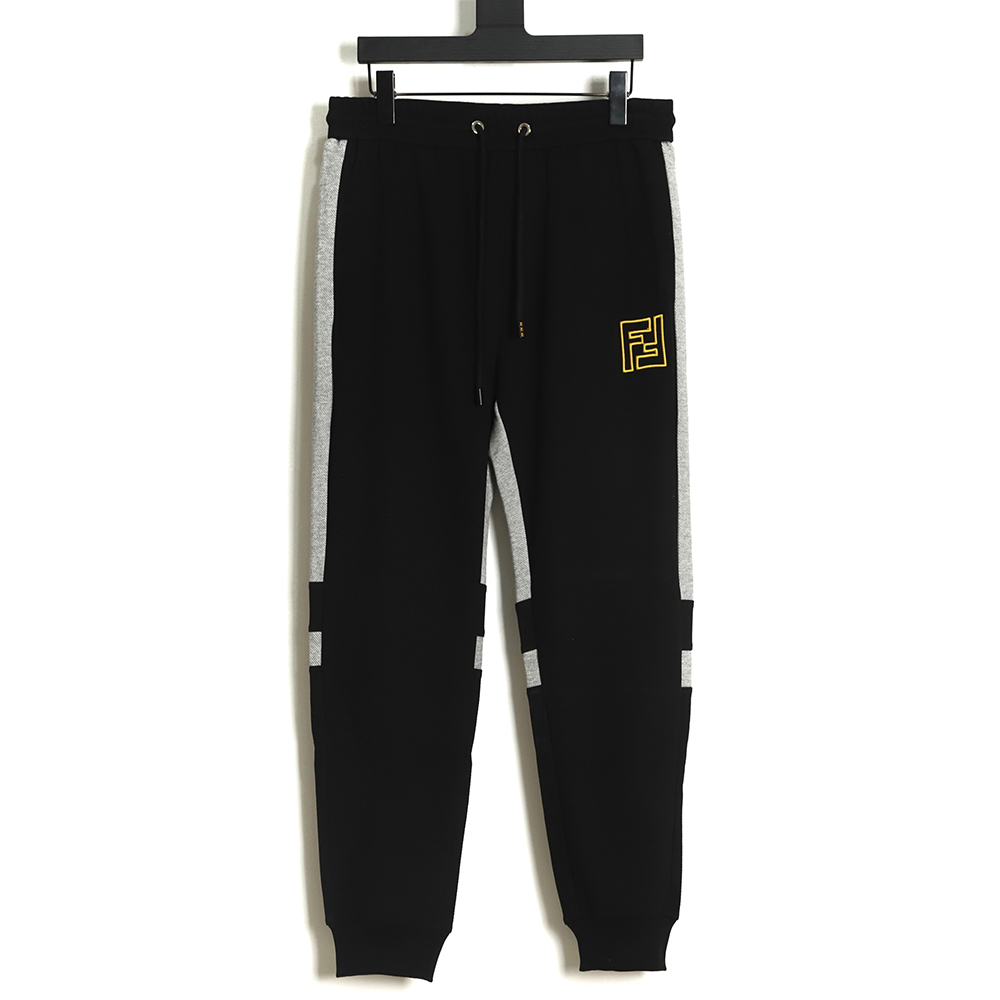 FENDI 22FW FF embroidery color block trousers
