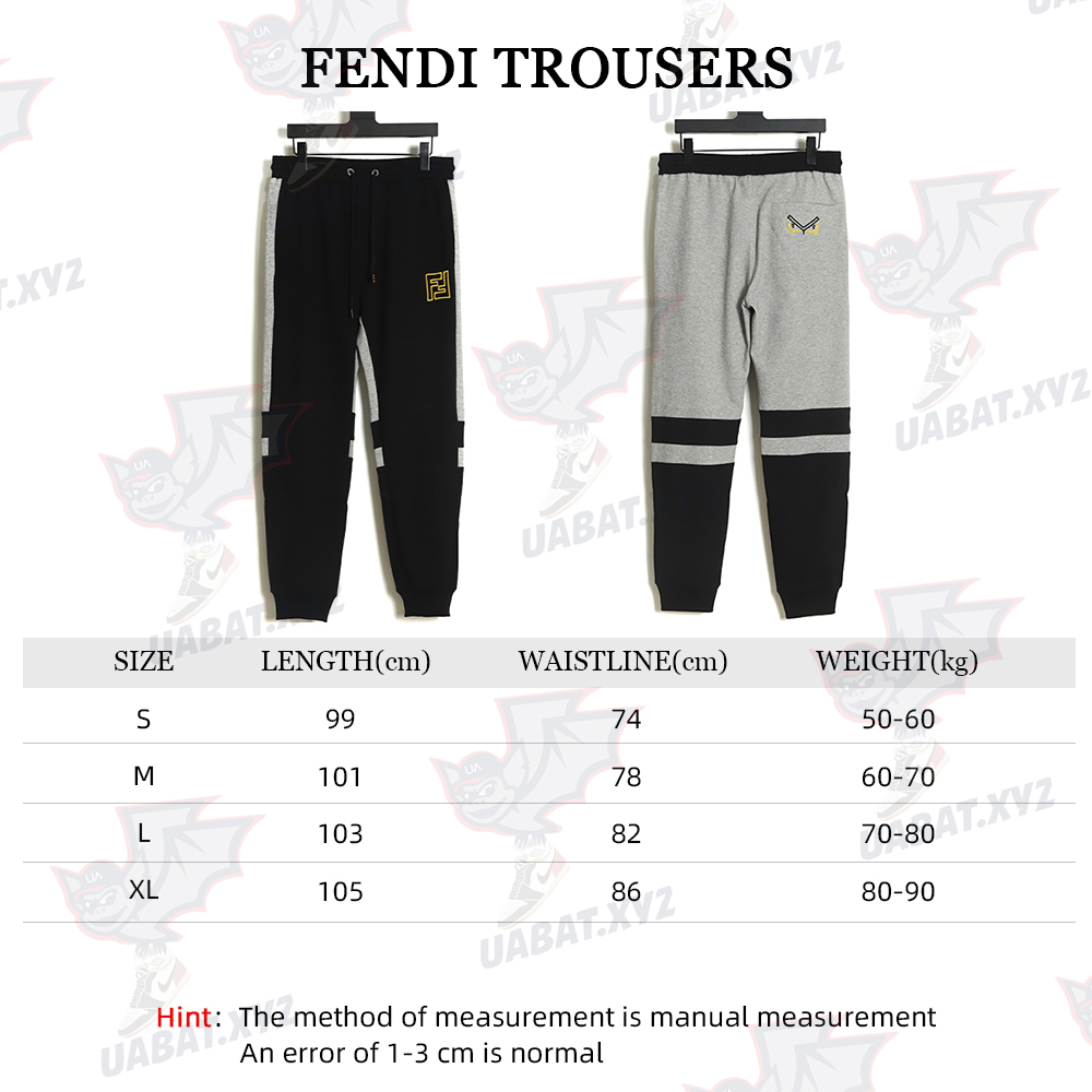 FENDI 22FW FF embroidery color block trousers