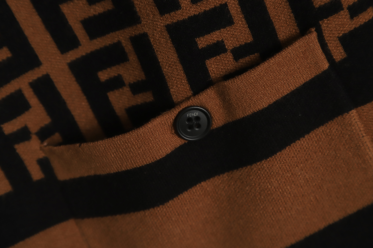 Fendi 22Fw double F jacquard full printed sweater cardigan