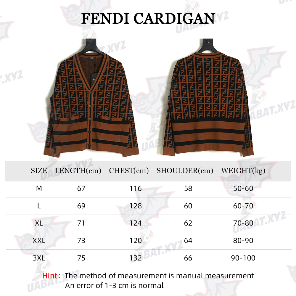Fendi 22Fw double F jacquard full printed sweater cardigan