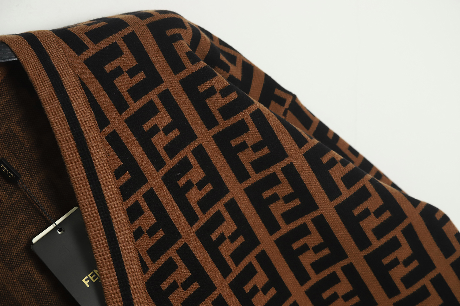 Fendi 22Fw double F jacquard full printed sweater cardigan