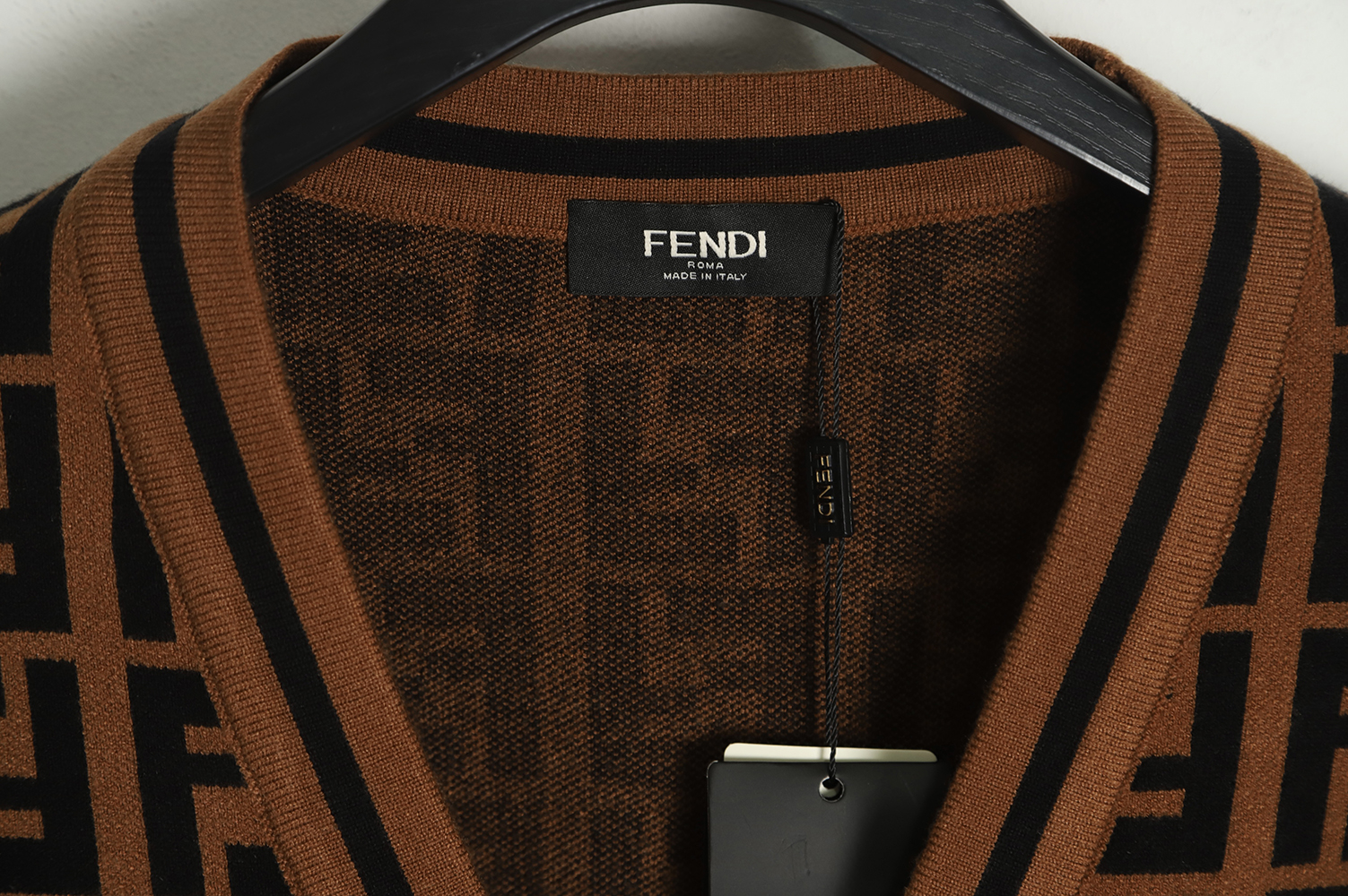 Fendi 22Fw double F jacquard full printed sweater cardigan