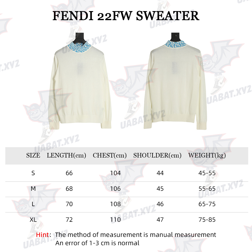 Fendi 22FW neckline jacquard turtleneck sweater