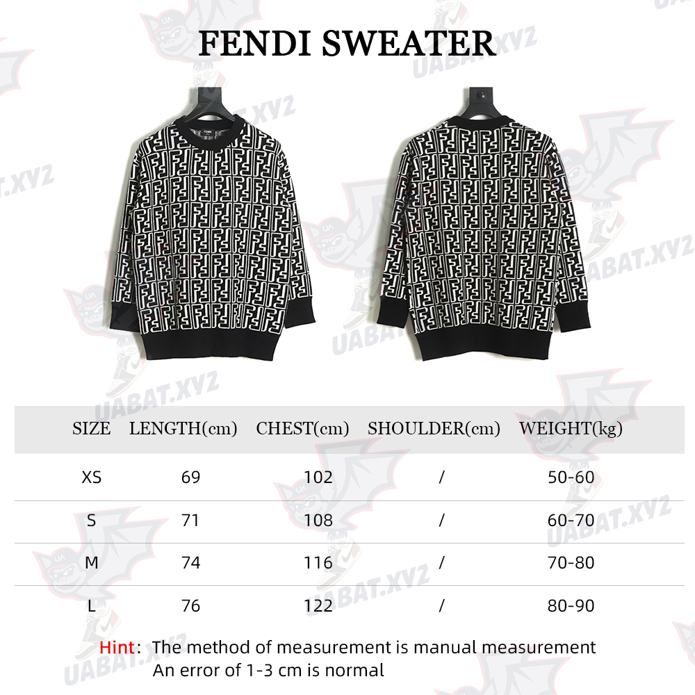 Fendi 22fw jacquard all over logo sweater