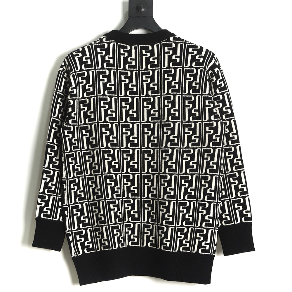Fendi 22fw jacquard all over logo sweater