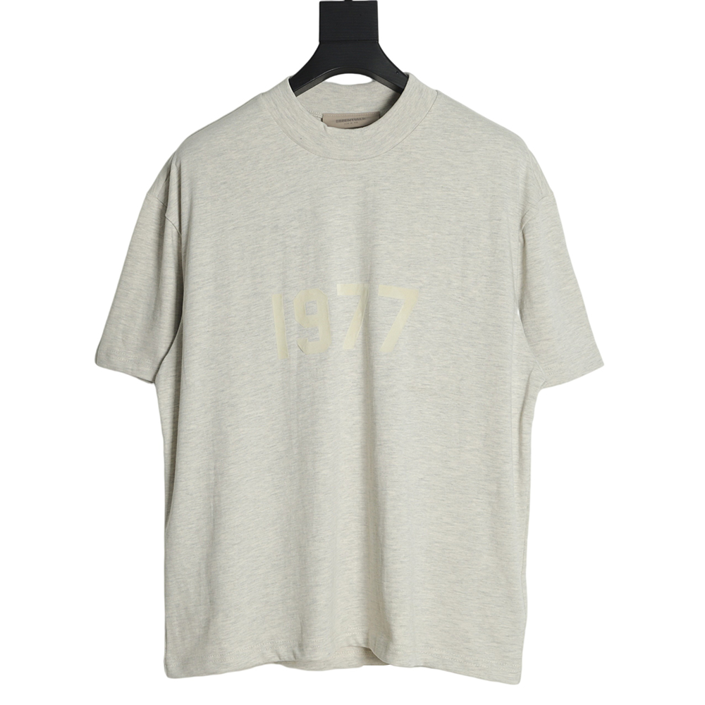FEAR DF GOD double line 1977 flocking print short-sleeved Ivory