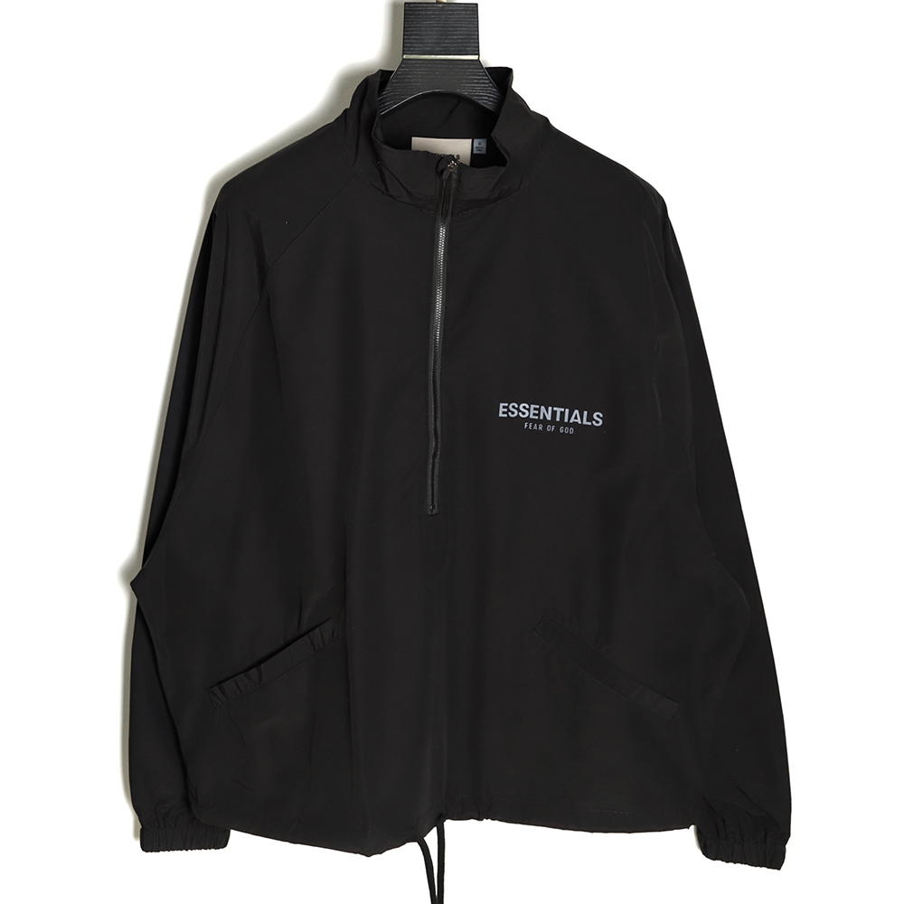 FEAR OF GOD double line essentials half zipper jacket coat Black