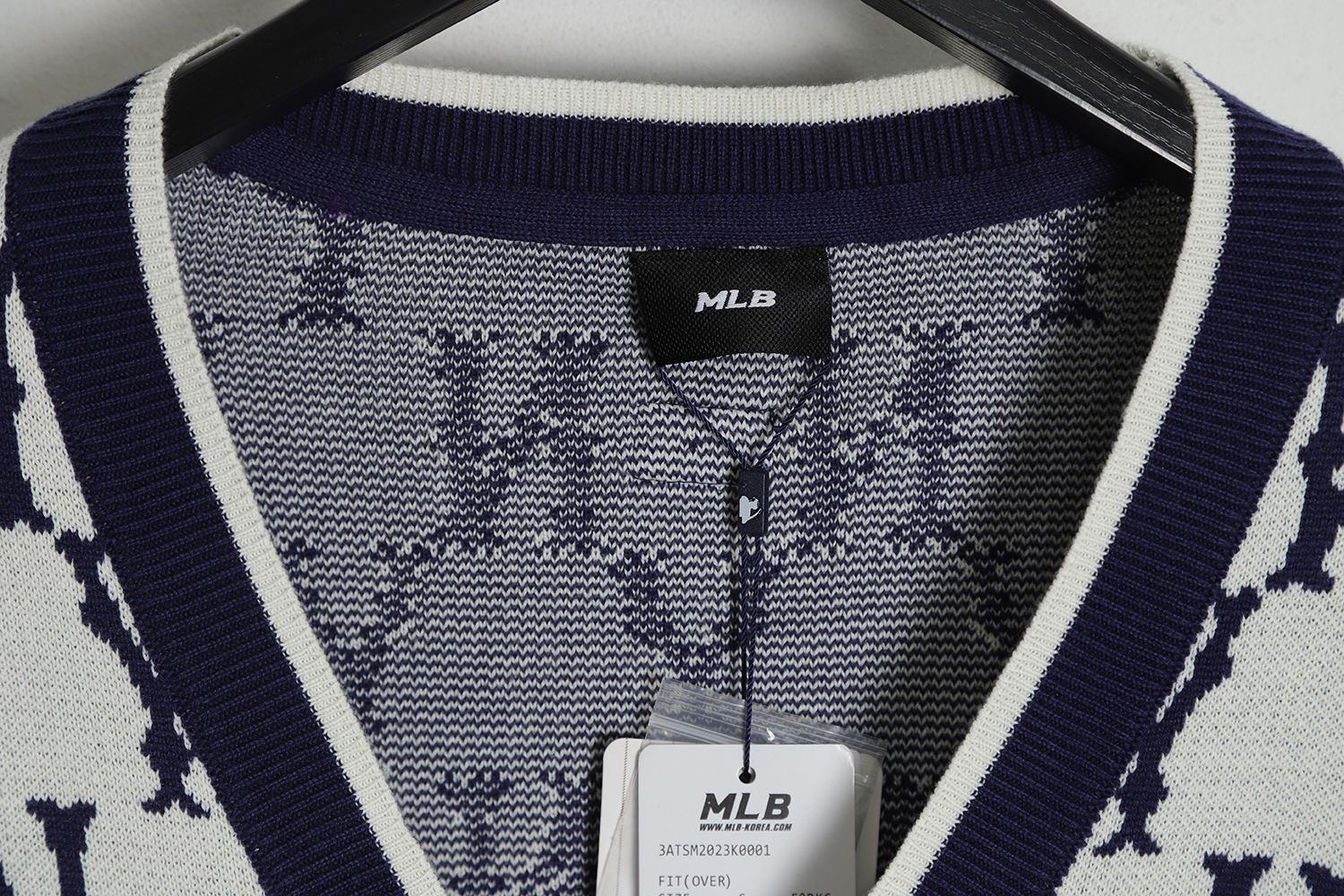 MLB All Over Jacquard Wool Cardigan Sweater TSK2