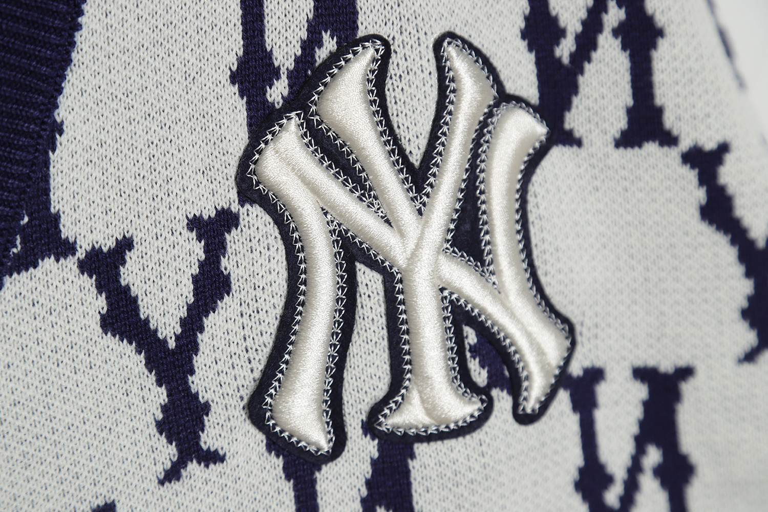 MLB All Over Jacquard Wool Cardigan Sweater TSK2