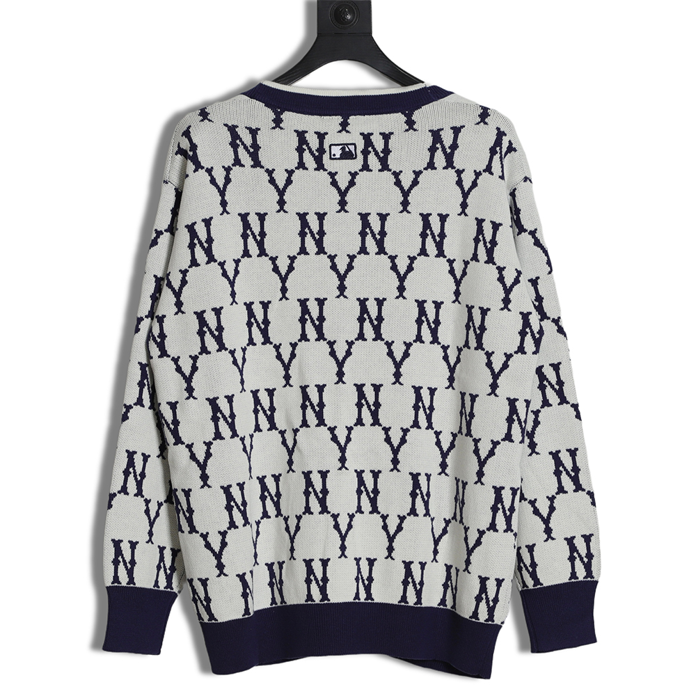 MLB All Over Jacquard Wool Cardigan Sweater TSK2