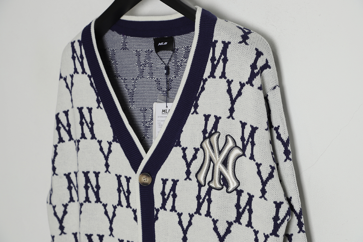 MLB All Over Jacquard Wool Cardigan Sweater TSK2