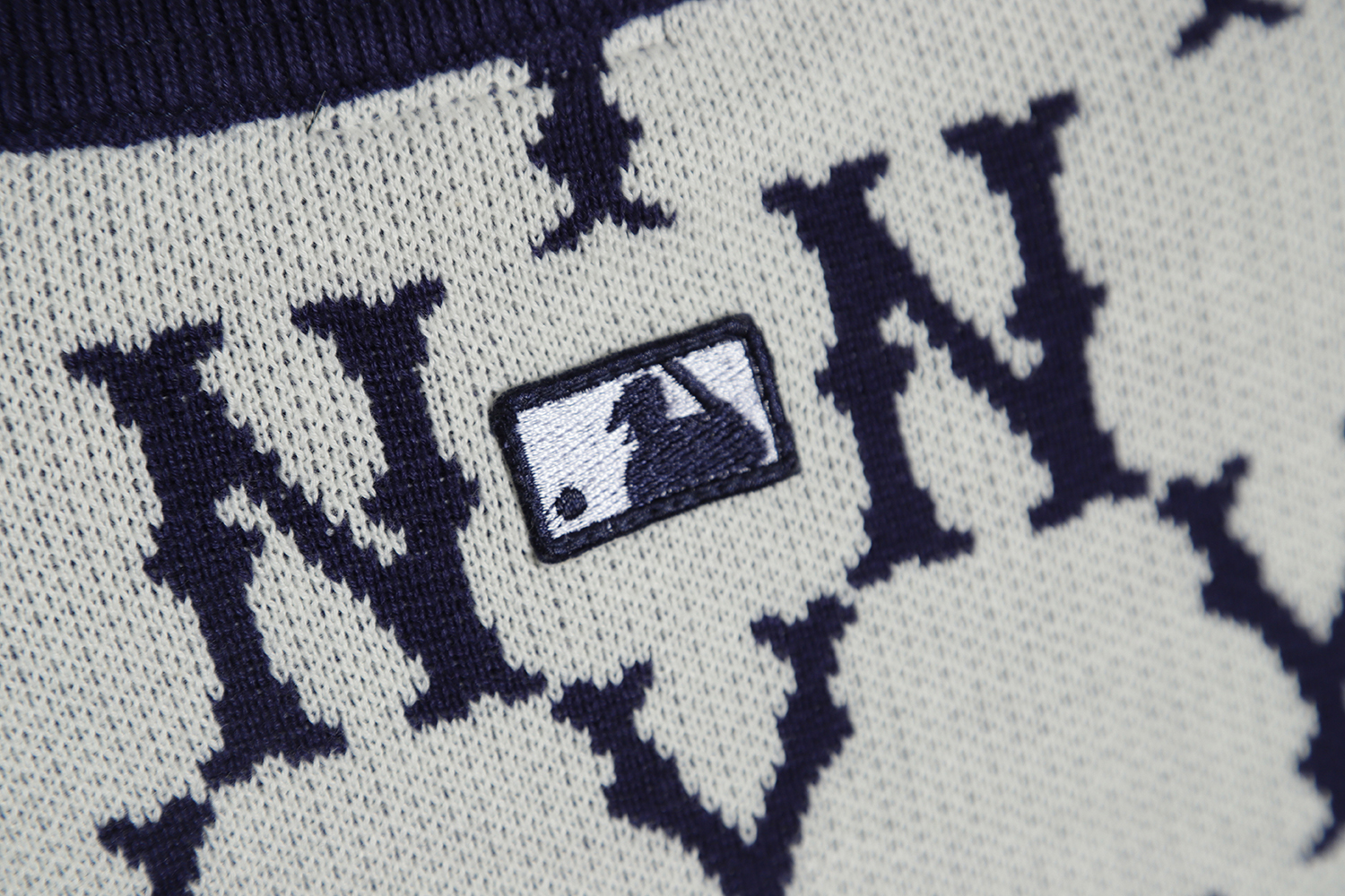 MLB All Over Jacquard Wool Cardigan Sweater TSK2
