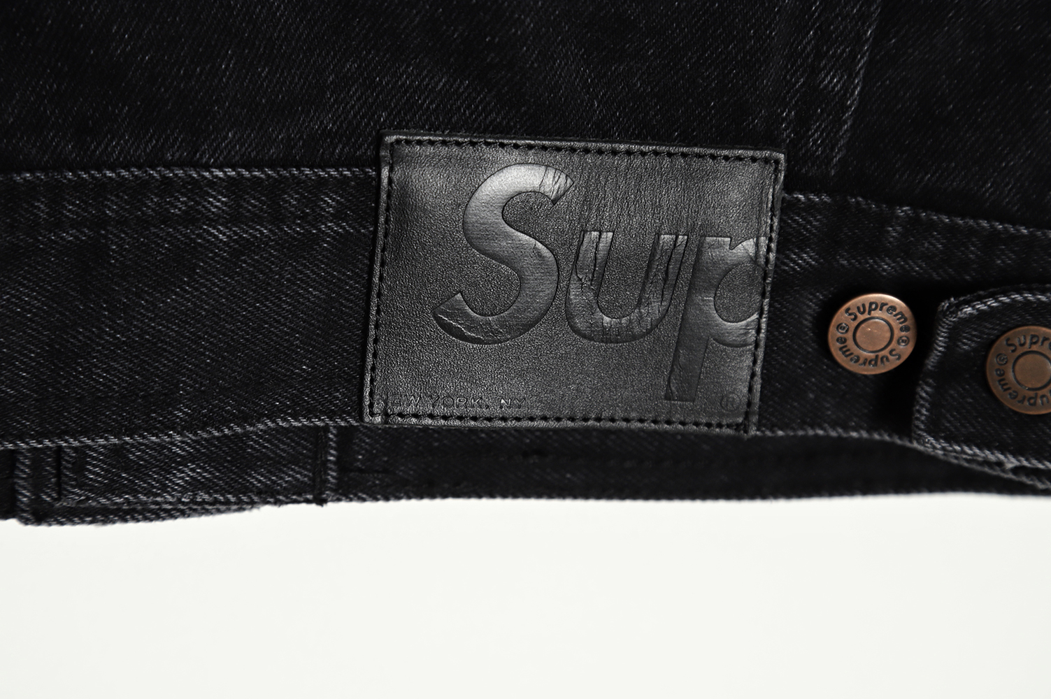 Supreme & MLB NY logo embroidered denim jacket