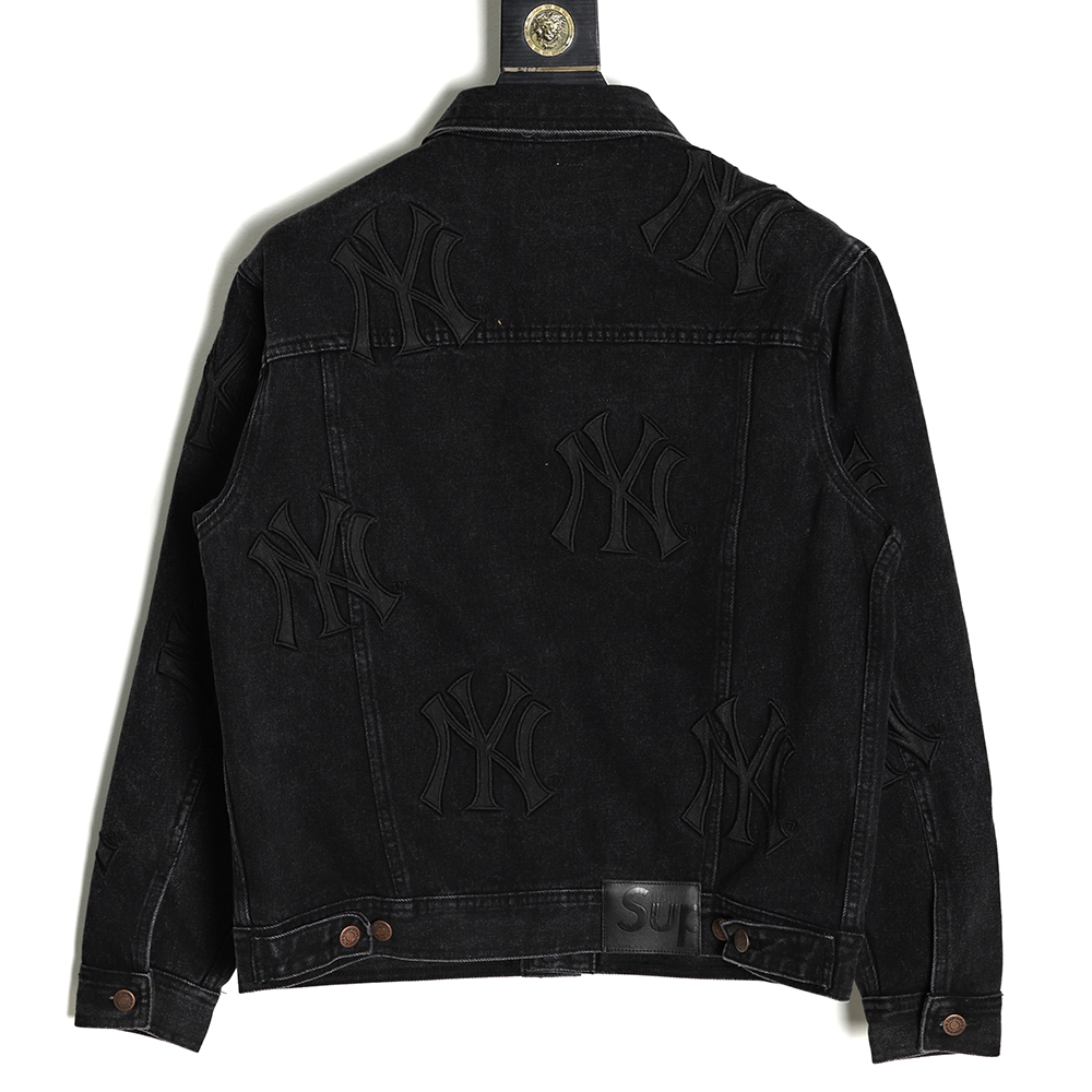 Supreme & MLB NY logo embroidered denim jacket
