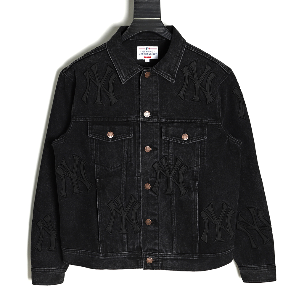 Supreme & MLB NY logo embroidered denim jacket