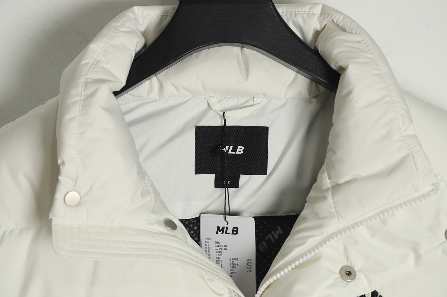 MLB Button Small Label Embroidered LOGO Short Thick Down Jacket