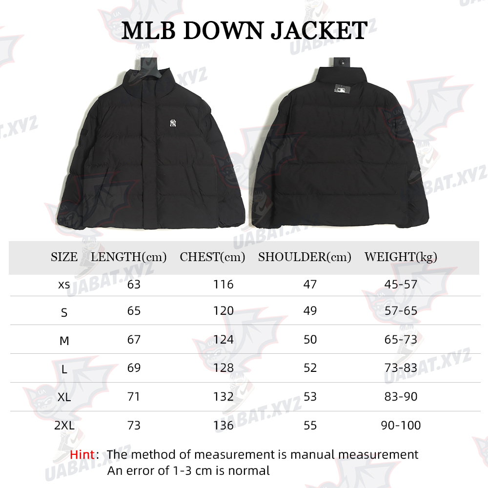 MLB Button Small Label Embroidered LOGO Short Thick Down Jacket TSK1