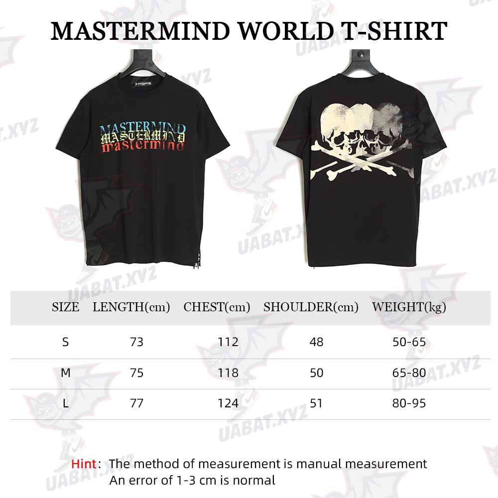 mastermind world 22ss MMJ ghosting three skull T-shirt