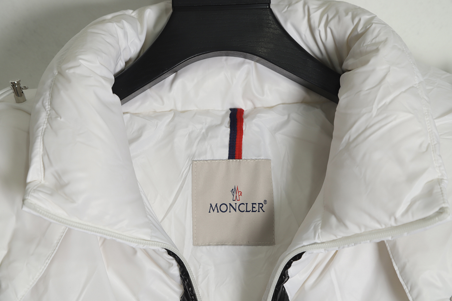 Moncler Mouth Black & White Cross Print Down Jacket