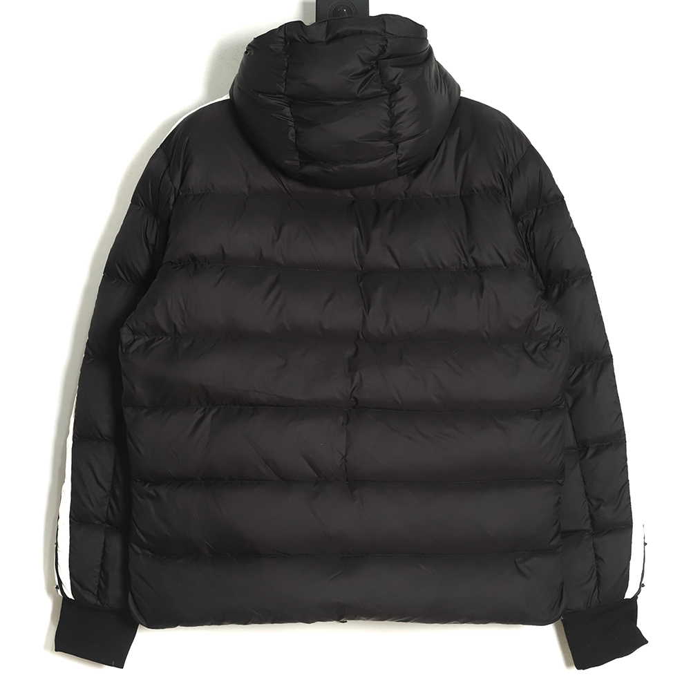 Moncler stellaire cropped color-block puffy hooded down jacket