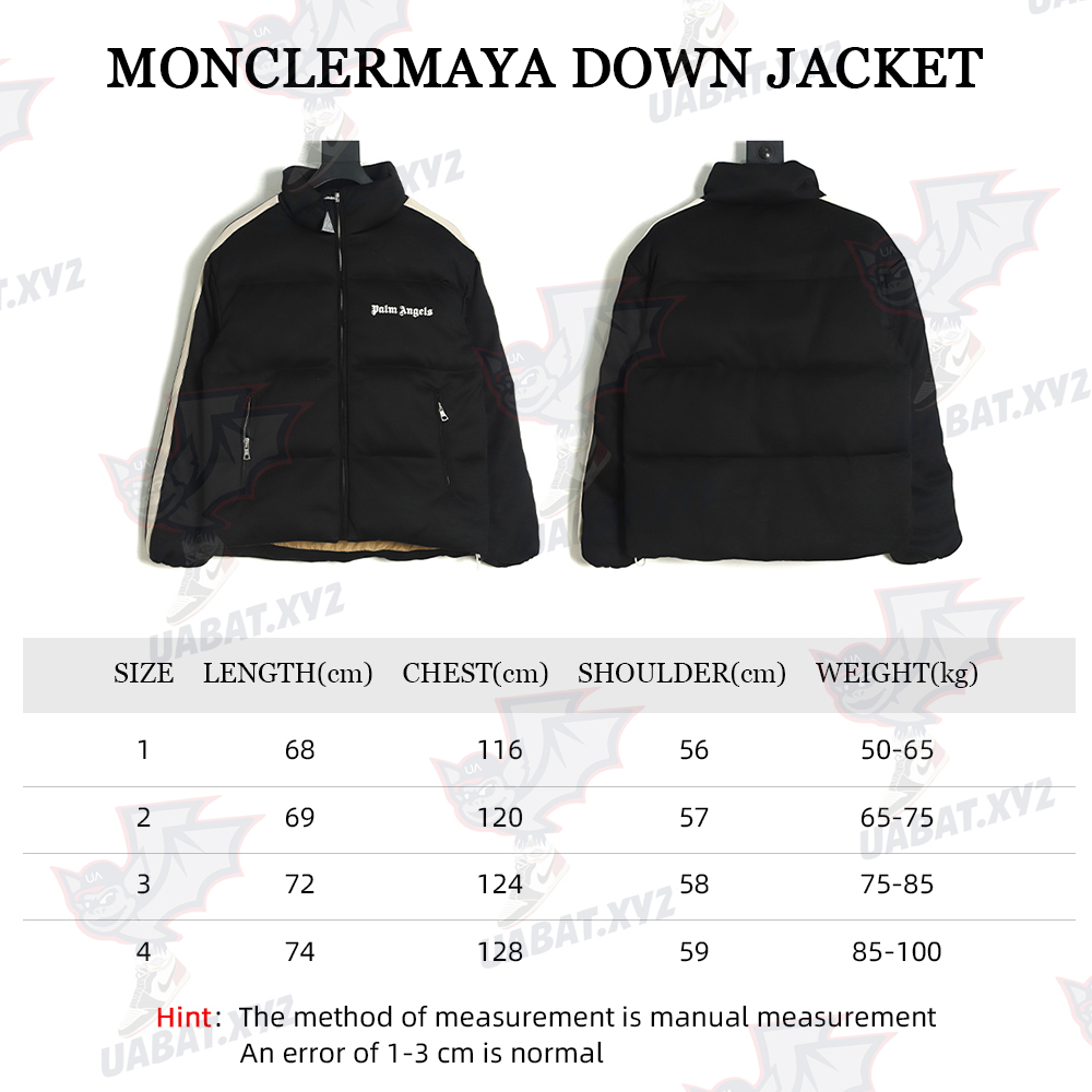 Moncler x Palm Angels joint FW21 logo color stripe embroidery logo down jacket jacket TSK1
