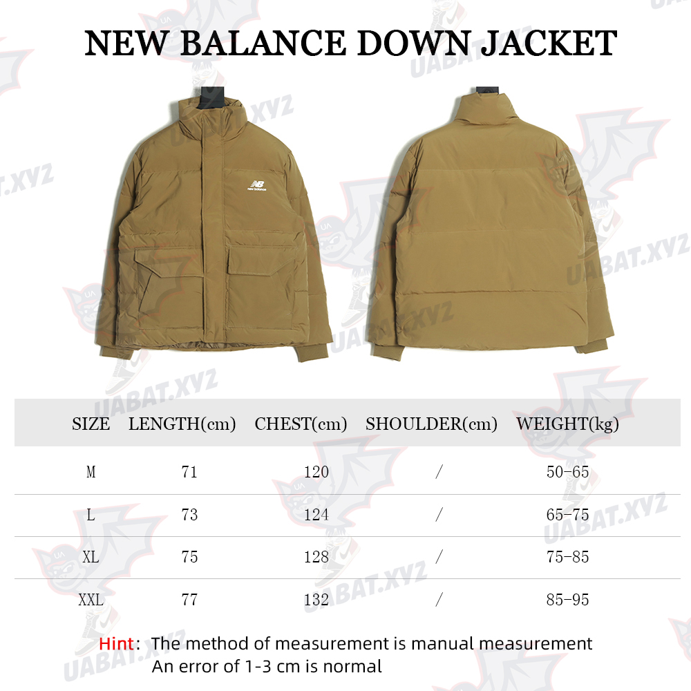 New Balance solid color down jacket with large pockets
