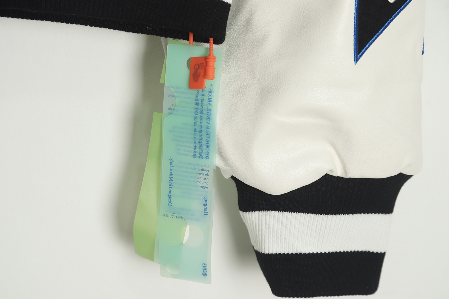 Off White OW 22FW Hot Drill Embroidered Wool Stitching Quilted Baseball ...