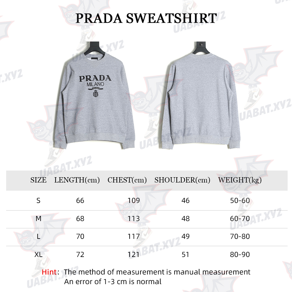 Prada classic embroidered logo crew neck sweatshirt
