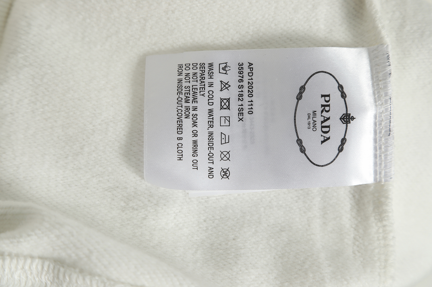 PRADA 2022 autumn fleece inverted triangle letter print round neck Hoodie