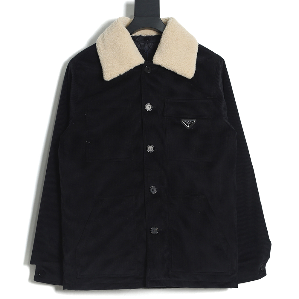 Prada 22FW Corduroy Sherpa Lapel Jacket
